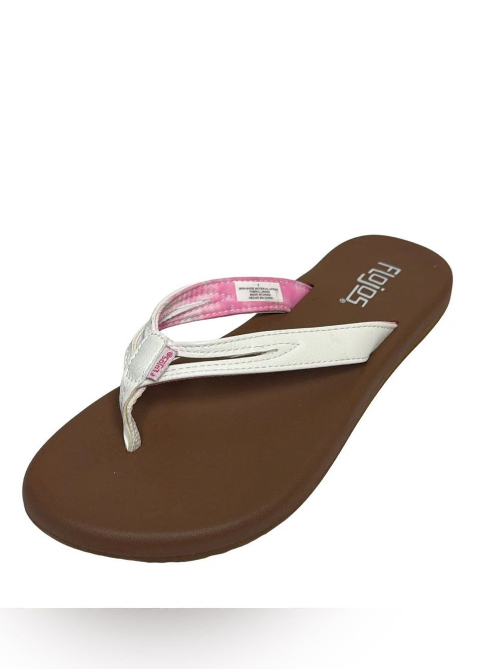 Flojos Women’s Flip Flop Sandals White Memory Foam Comfort Casual Slides 9 - Picture 8 of 8